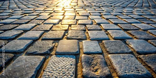 Sun-drenched gray pavement, a textured surface.