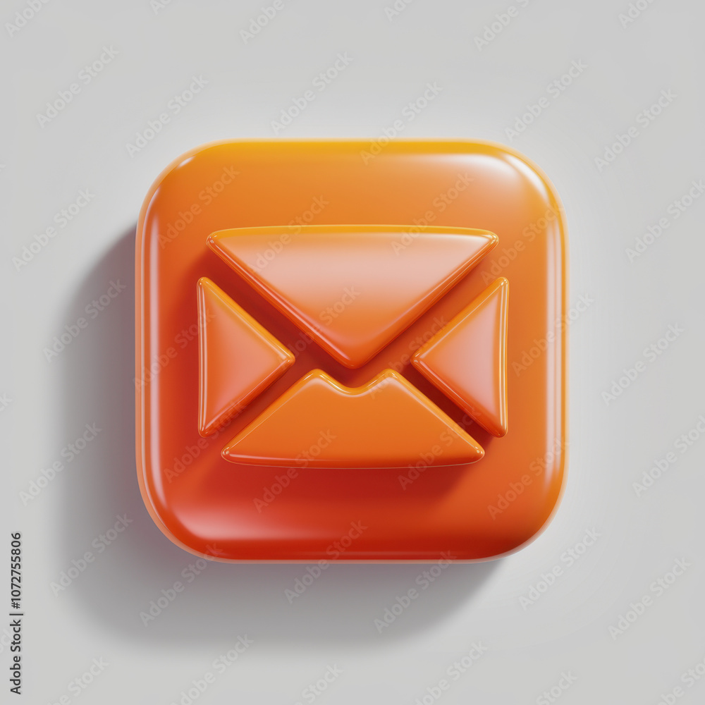 A vibrant orange email icon featuring an envelope design, symbolizing communication and digital messaging. A vibrant orange email icon featuring an envelope design, symbolizing communication and digital messaging.