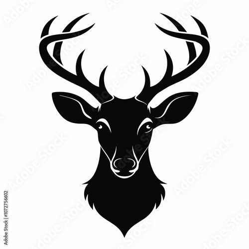 deer head black silhouette vector illustration