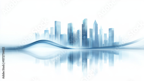 Abstract City Skyline Business Background Illustration