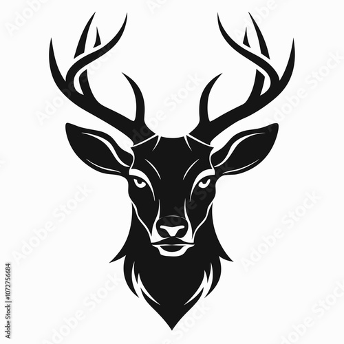 deer head black silhouette vector illustration