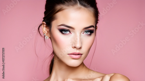 Gorgeous fashion model, Gorgeous cosmetic model, beauty, fashion advertisement, cosmetics advertisement, ai generated