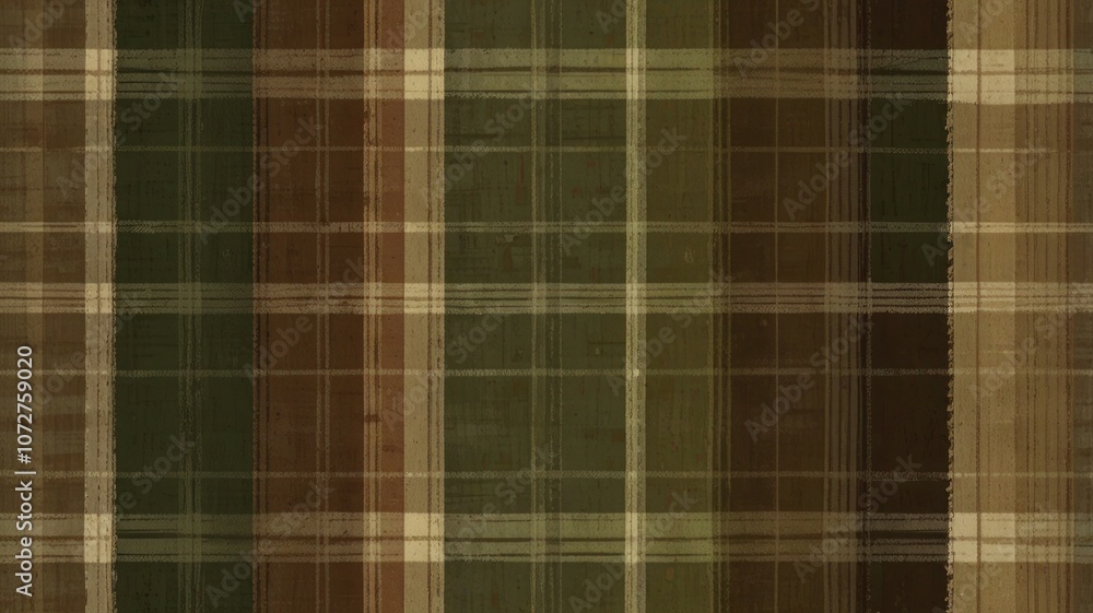 Obraz premium Muted plaid pattern background in earthy tones and rustic feel