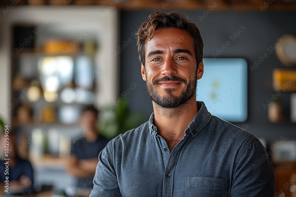 A confident businessperson giving a presentation in a modern office, surrounded by a focused team, symbolizing motivation and drive for success in business and career.
A confident businessperson giving a presentation in a modern office, surrounded by a focused team, symbolizing motivation and drive for success in business and career.