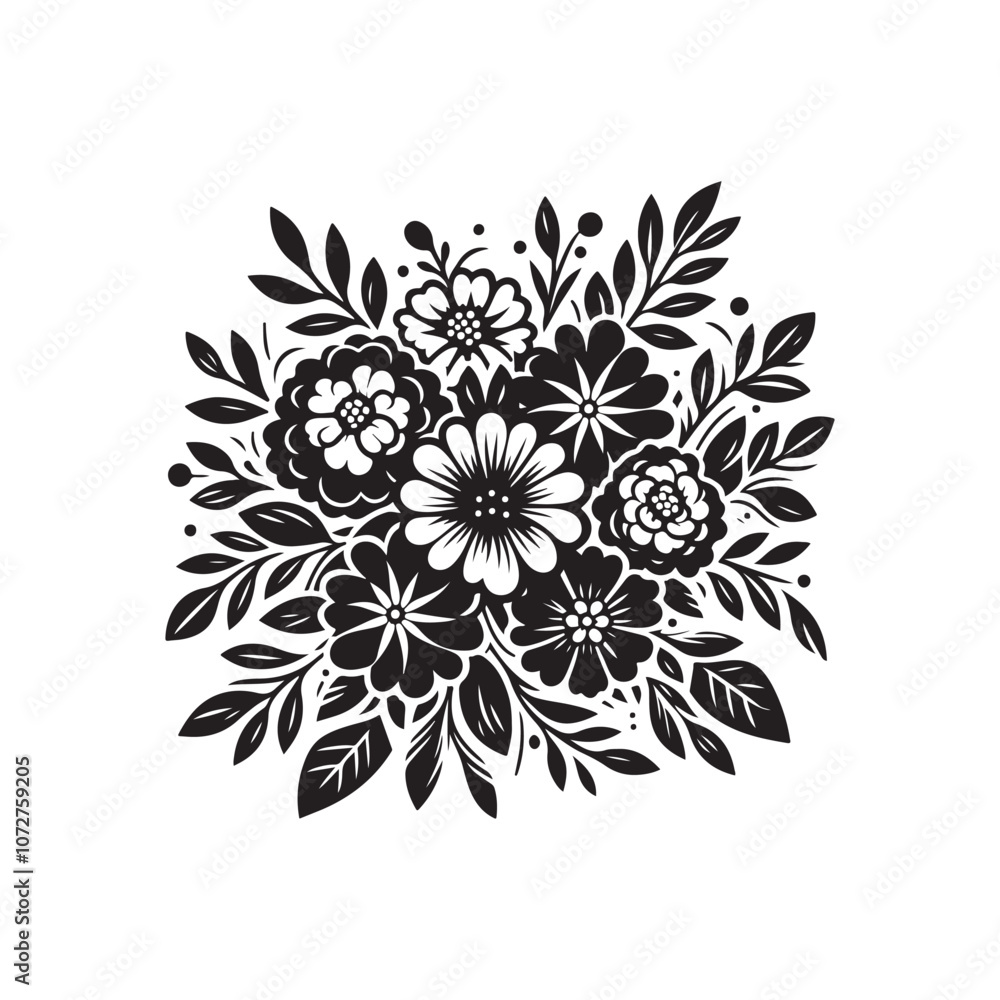 Fototapeta premium black and white flower