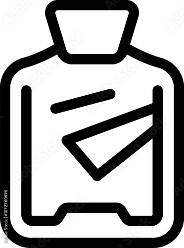 Simple line icon representing a hot water bottle, offering warmth and comfort