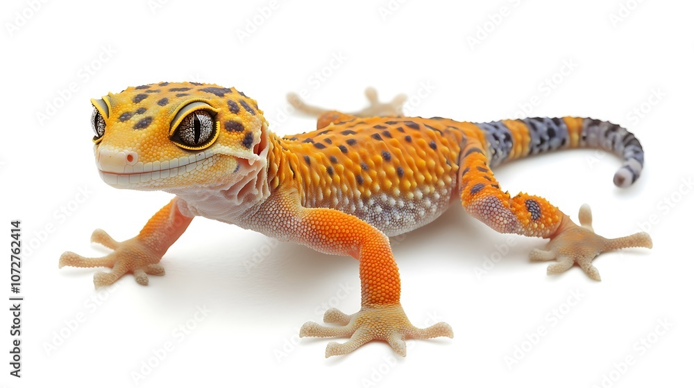 Naklejka premium Leopard Gecko on a White Background