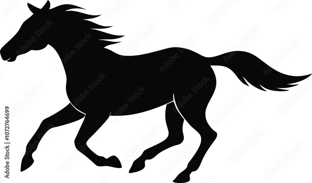 silhouette of a running horse, horse silhouette icon vector illustration silhouette of a running horse, horse silhouette icon vector illustration