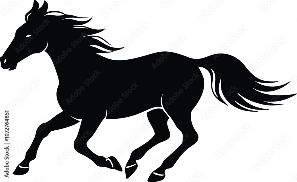 silhouette of a running horse, horse silhouette icon vector illustration silhouette of a running horse, horse silhouette icon vector illustration
