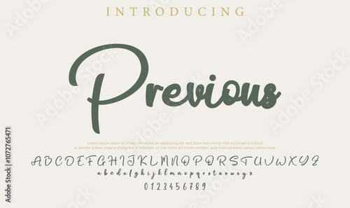 Previous Font Stylish brush painted an uppercase vector letters, alphabet, typeface