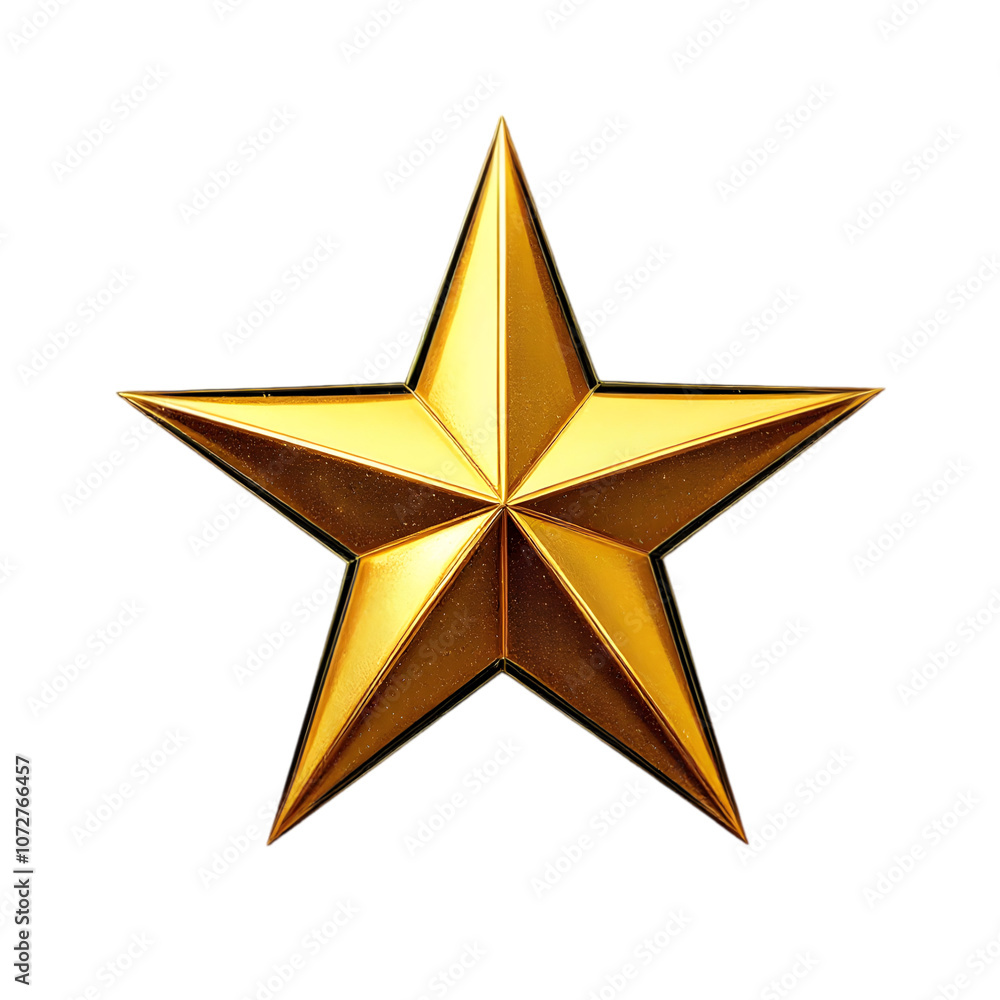 Golden Star Isolated on Transparent Background Golden Star Isolated on Transparent Background