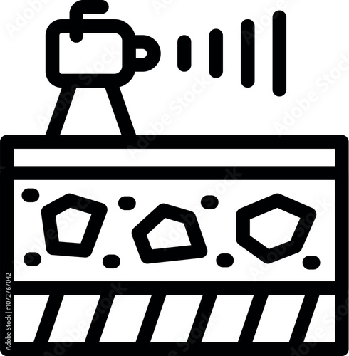 Ground penetrating radar - gpr - emitting radio waves to scan underground soil layers, geophysical survey concept