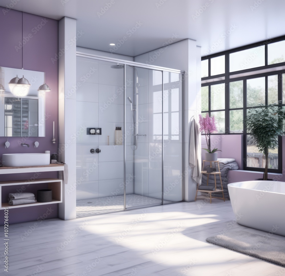 Vibrant Serenity: A Bathroom Featuring a Palette of Clear Colors” Vibrant Serenity: A Bathroom Featuring a Palette of Clear Colors”
