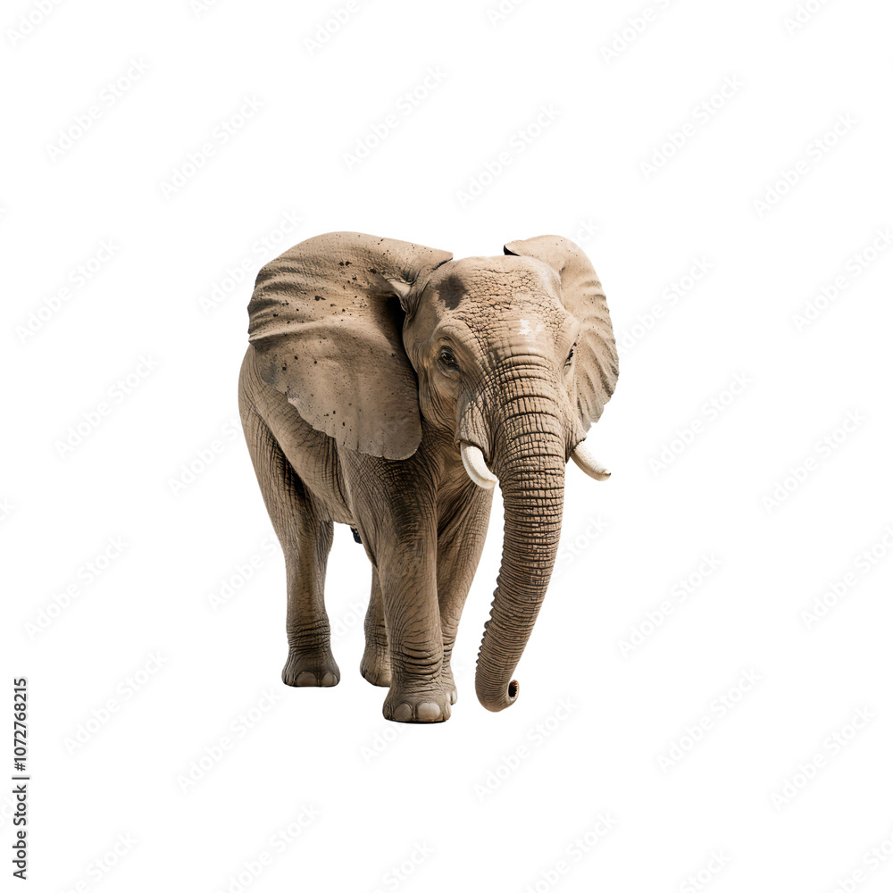 Fototapeta premium Discover the Grandeur of Nature: A Remarkable Elephant Captured in Stunning Detail Against a Solid Black Background, Conveying Strength, Wisdom, and the Essence of Wildlife.