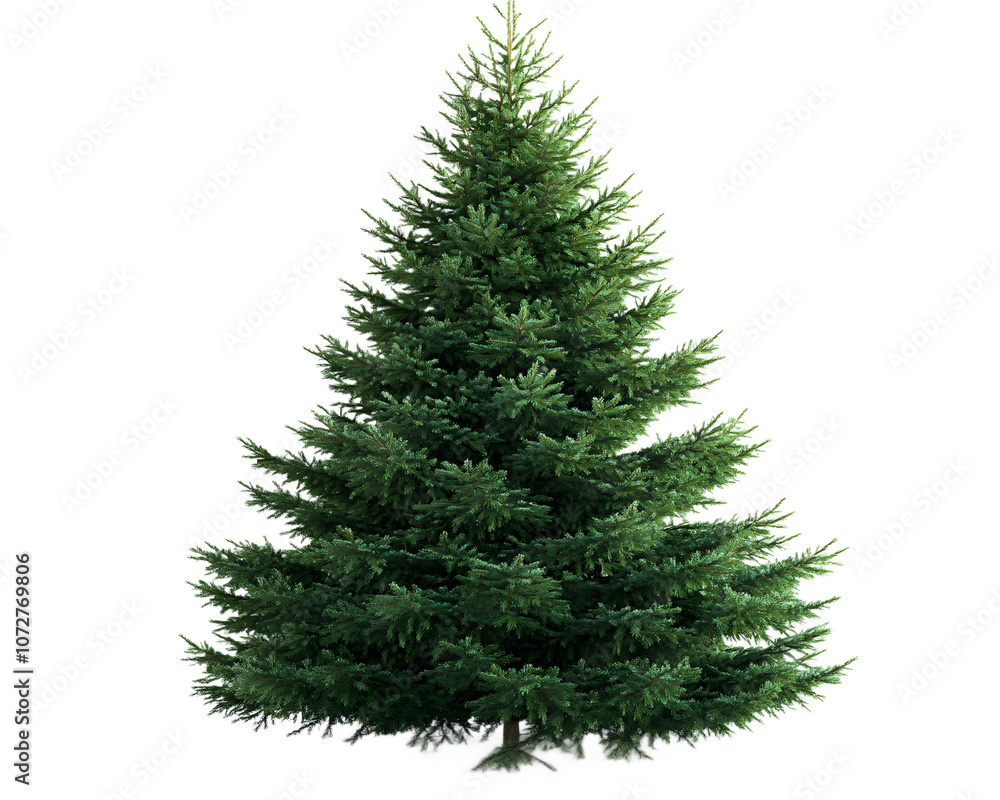 A vibrant green Christmas tree isolated on a white background, perfect for holiday themes and festive decorations, showcasing the beauty of nature's evergreen trees. A vibrant green Christmas tree isolated on a white background, perfect for holiday themes and festive decorations, showcasing the beauty of nature's evergreen trees.