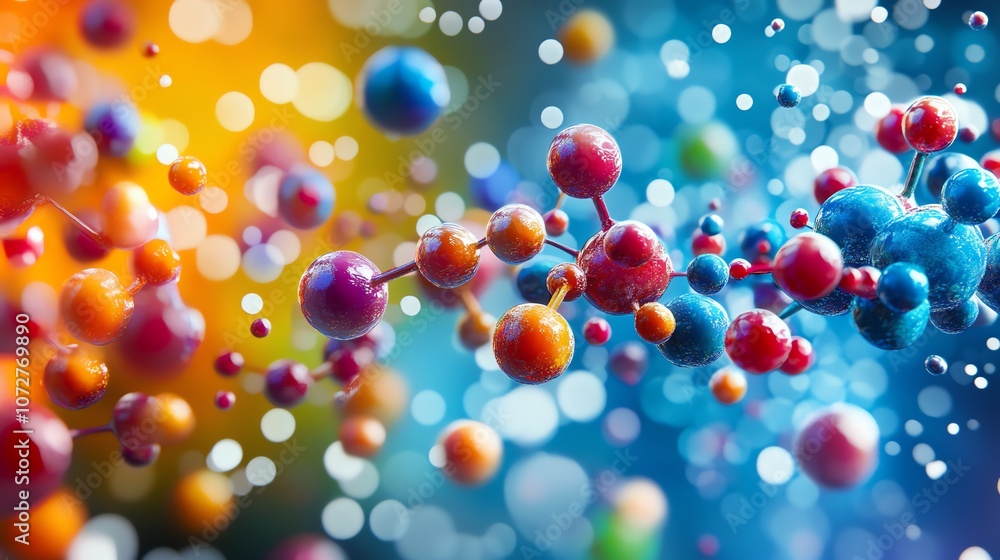 Colorful abstract molecular structure illustration. Colorful abstract molecular structure illustration.