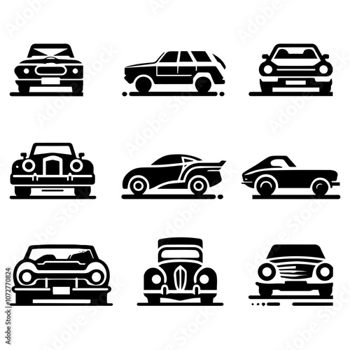 Classic and Modern Car Silhouettes Collection Ideal for Logos and T Shirt Designs
