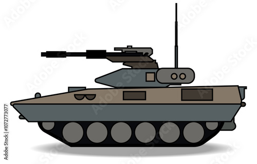 Advanced armored tank Isolated on white background.