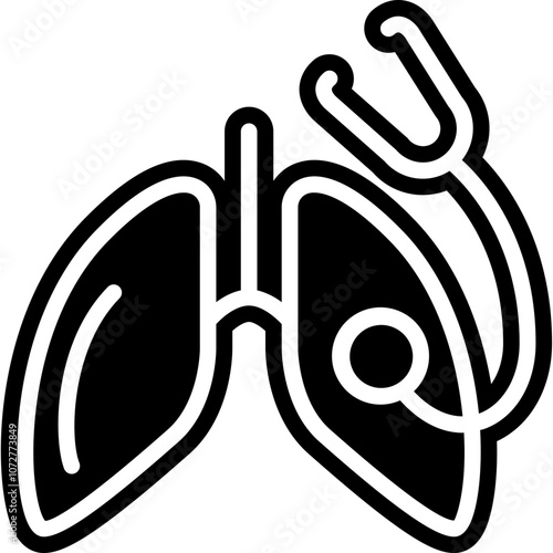 Lung Checkup Glyph Icon Design Vector