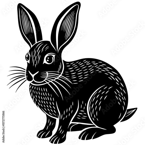 rabbit vector silhouette and illustration 