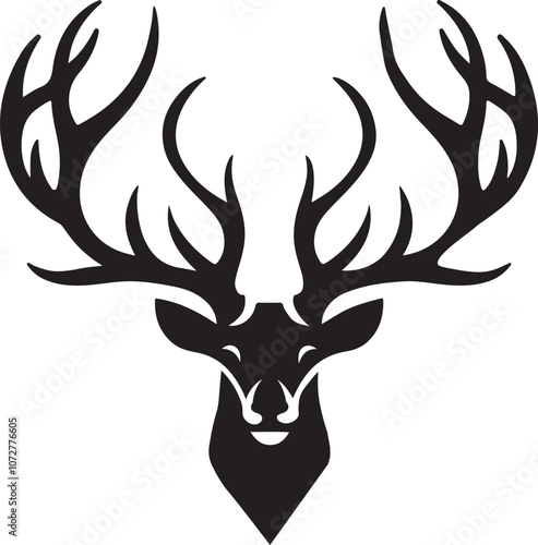 Deer antlers icon design silhouette vector art illustration on a white background