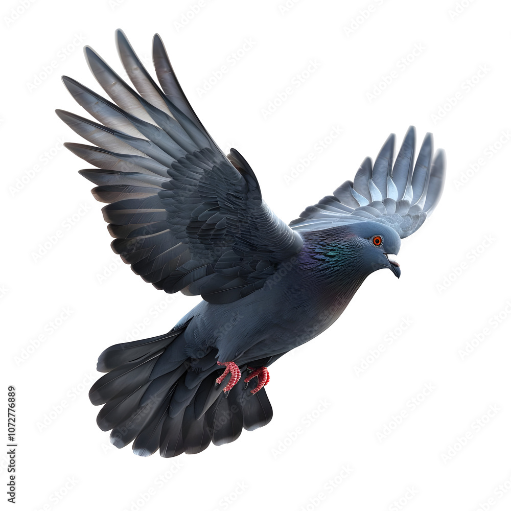 Naklejka premium Doves in flight isolated on white background.