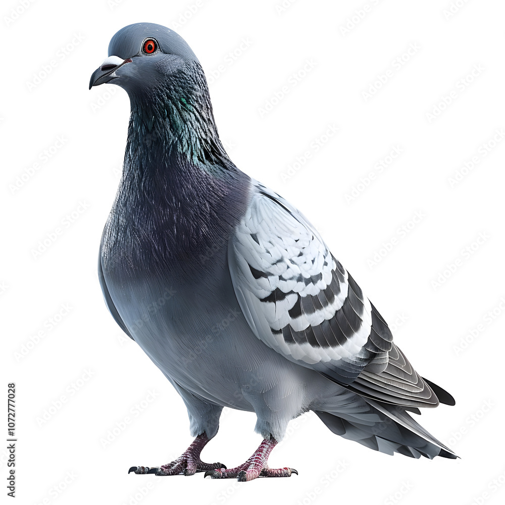 Fototapeta premium Doves in flight isolated on white background.