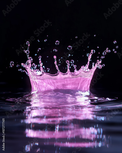 pink water splash