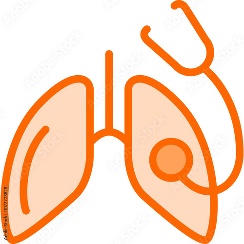 Lung Checkup Dual Tone Icon Design Vector