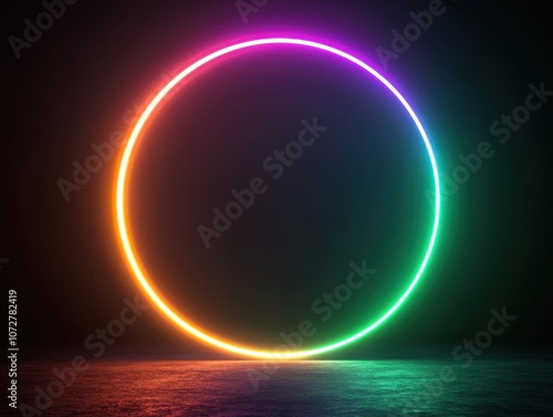 Multicolored Light Gradient Arc in Abstract Background