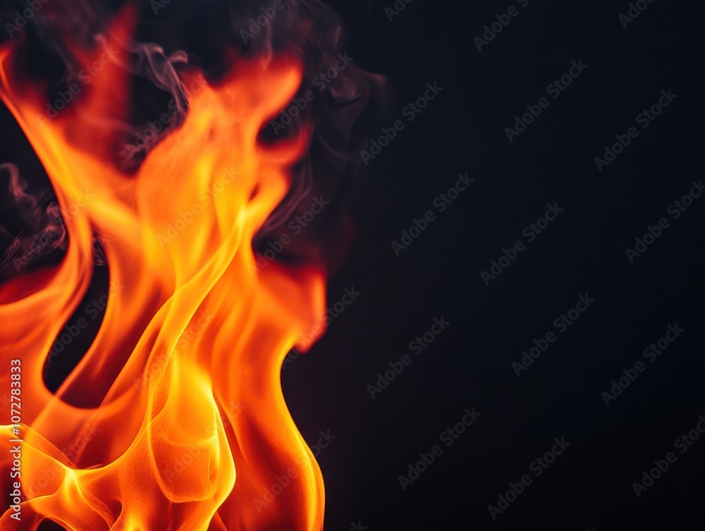 Vivid Flame Dancing in Darkness