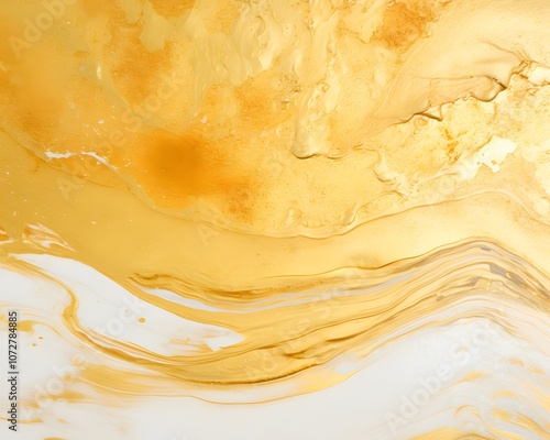 Wallpaper Mural Abstract golden fluid art with swirling patterns and textures. Torontodigital.ca