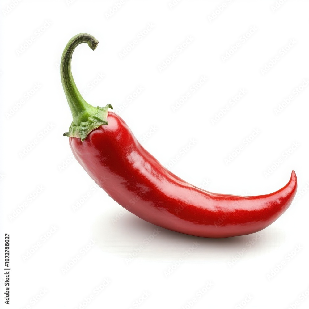 Vibrant red chili pepper isolated on white. Vibrant red chili pepper isolated on white.