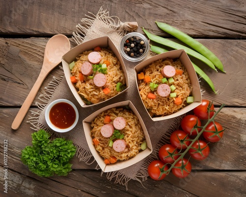 Asian Street Food: Savory Fried Rice Presentation