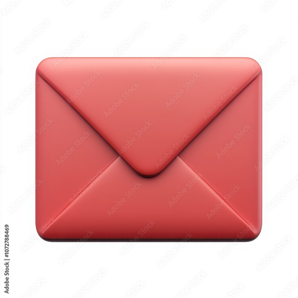 Red envelope icon for digital communication. Red envelope icon for digital communication.