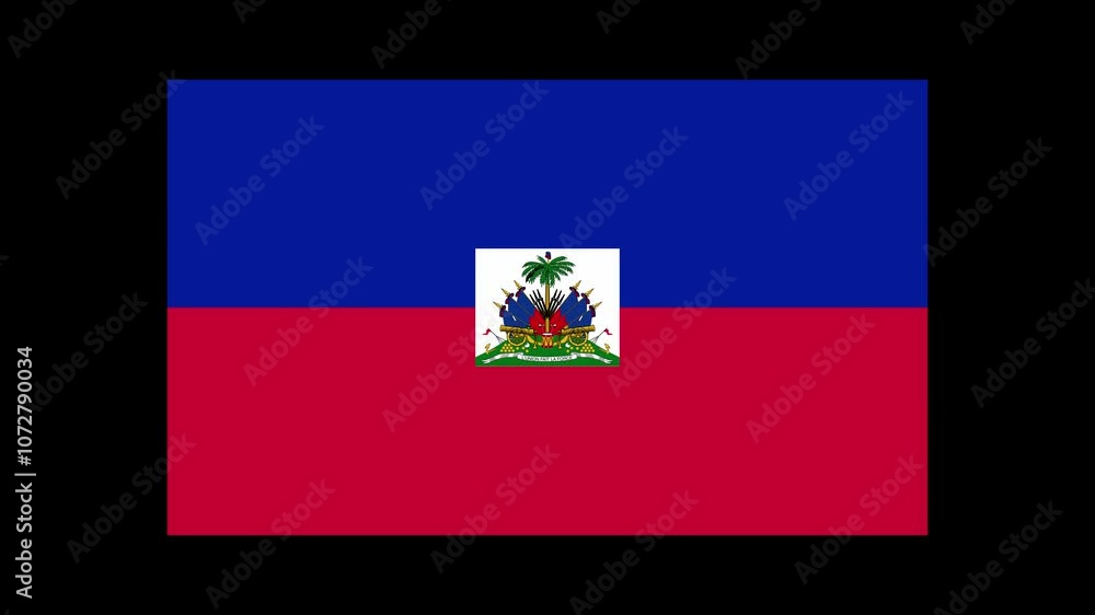 Haiti Country Flag Shapes and Elements Construction Animation Haiti Country Flag Shapes and Elements Construction Animation
