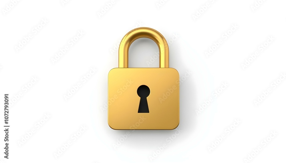 Golden padlock isolated on white background Golden padlock isolated on white background