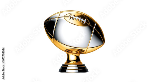 Golden Football Trophy Shines on white Background