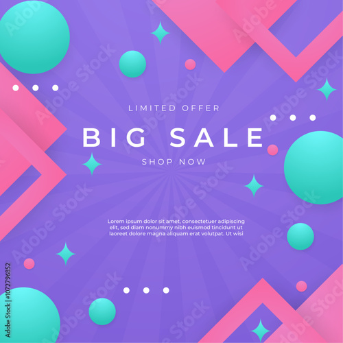 Colorful Abstract Big Sale Advertisement Design