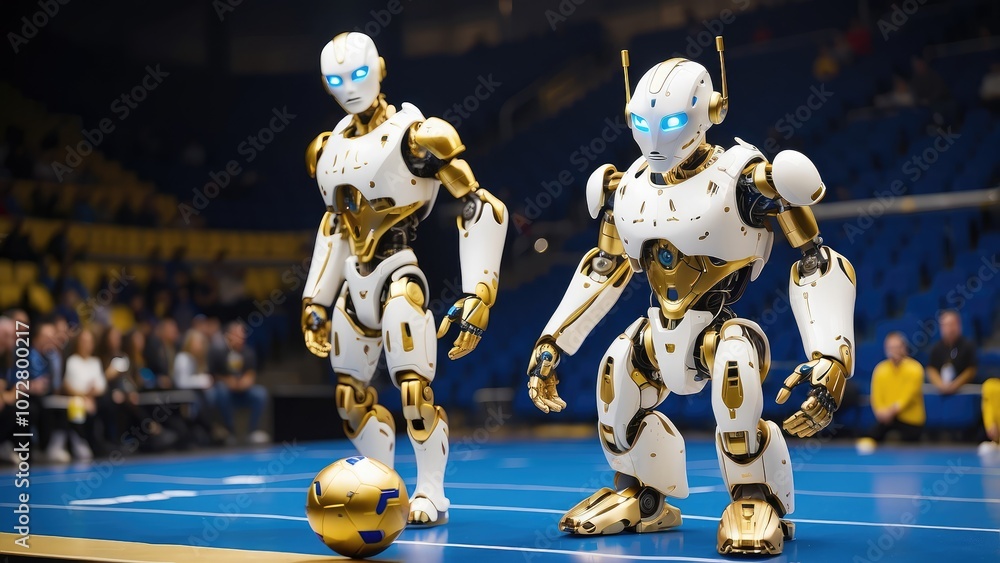 _A_white_and_gold_robot_with_blue_eyes_co _A_white_and_gold_robot_with_blue_eyes_co
