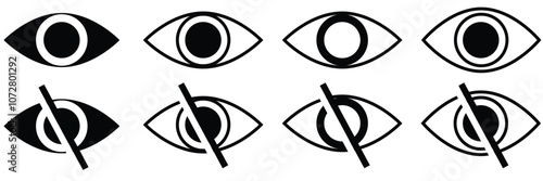 See and unsee eye icon. Eyesight symbol. visible and invisible passwords icon. hide and unhide vector icon eps 10.