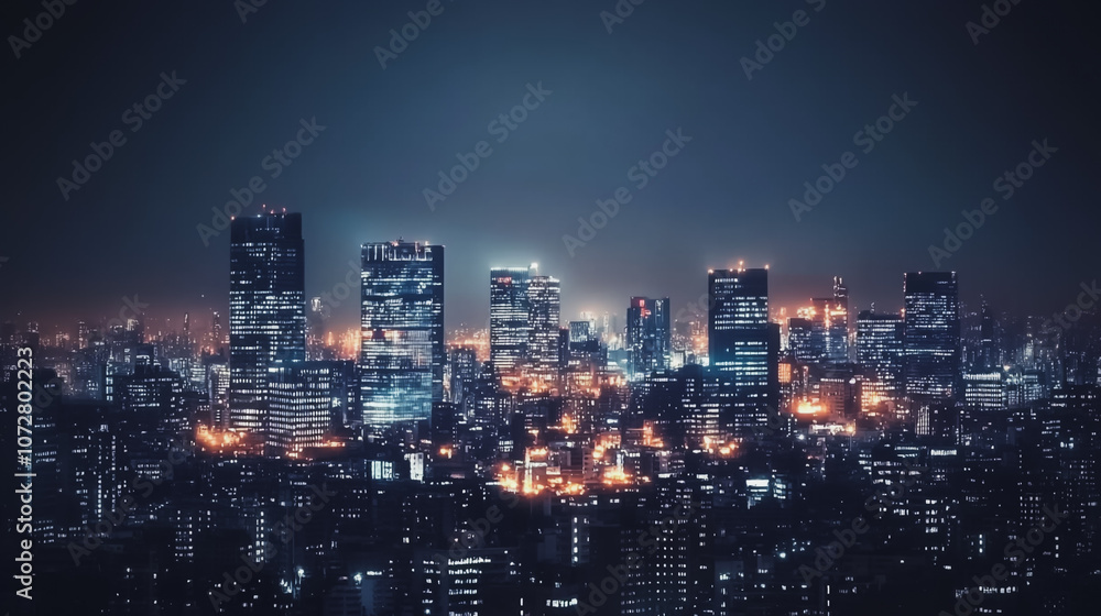 Smart digital Innovation Business skyscrapers in the Financial District with connection network reciprocity over the cityscape. of future smart wireless digital city and social media networking Smart digital Innovation Business skyscrapers in the Financial District with connection network reciprocity over the cityscape. of future smart wireless digital city and social media networking