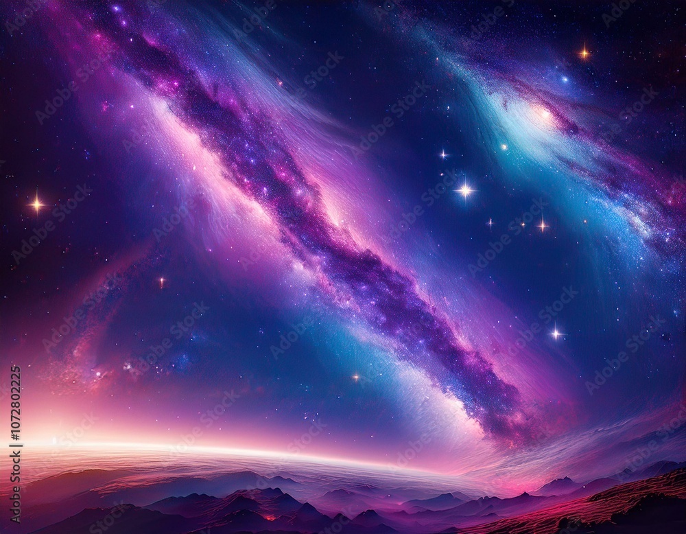 The Milky Way galaxy seen from a far-off star system The Milky Way galaxy seen from a far-off star system
