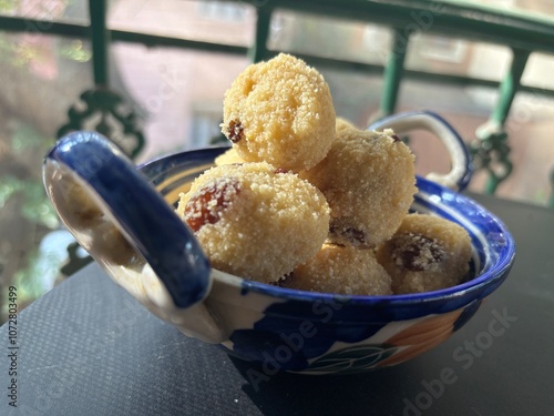 Photography Rava laddu photos in direct sunlight