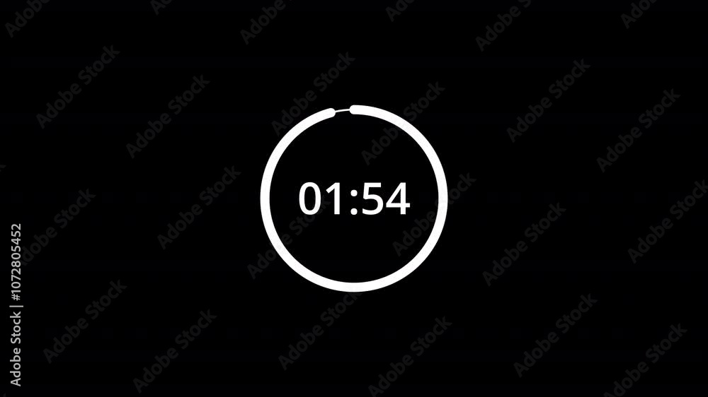Circle countdown timer animation of 2 minutes on transparent background, 2 minutes circle countdown timer animation with alpha channels, countdown video Circle countdown timer animation of 2 minutes on transparent background, 2 minutes circle countdown timer animation with alpha channels, countdown video