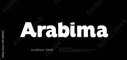 Arabic modern bold style logo font alphabet letter. Elegant arabian classic lettering. Typography arabian sans serif fonts and logos decorative asian design concept. vector illustration