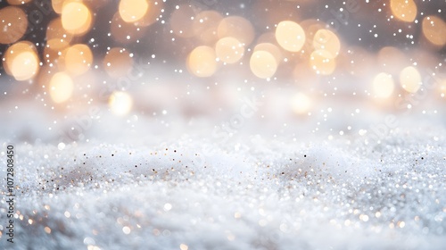 Festive Snowflake Backgrounds in Glittering Outdoor Scenery.