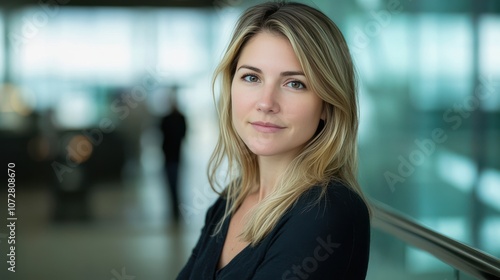 Portrait of a Confident Young Woman in Modern Indoor Setting