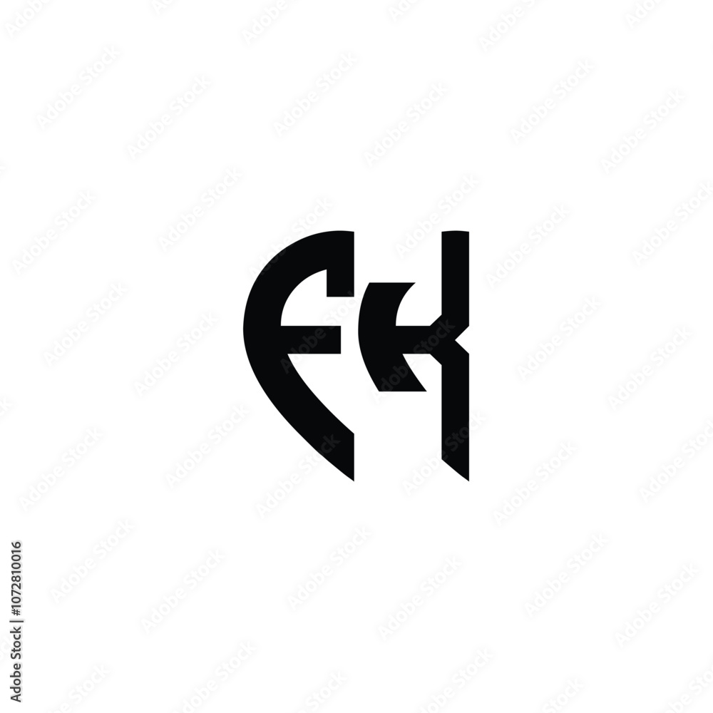 Obraz premium FK monogram logo design letter text name symbol monochrome logotype alphabet character simple logo