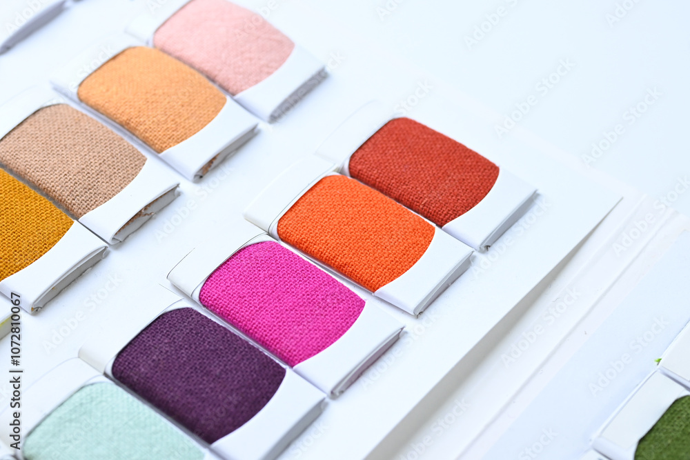 Fototapeta premium sample color shade of colorful fabric textile of clothing industry